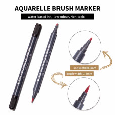 STA 3110 Aquarelle Brush Pen Set 24 Color Art Markers Dual Tips Watercolor