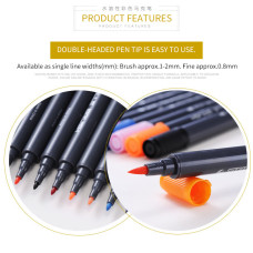 STA 3110 Aquarelle Watercolor Dual Brush Pens Set 12 Colors Art Markers