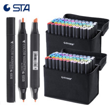 STA 30/40/60/80 Colors Alcohol Based Color Marker Dual Tip for Art Student