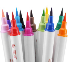 STA Real Brush Pens 36 Colors for Watercolor Painting with Flexible Nylon Brush Tips