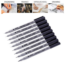 STA 9 Fineliner Black Ink Pigment Liner for Art Technical Drawing Writing Engineering Sketching Architecture Manga