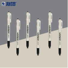 STA 8802 Black Dual Tips Alcohol Based Needle Marker Pens-6 Pack
