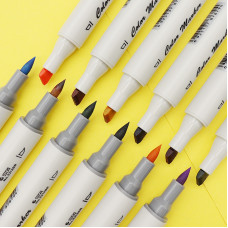 STA 12 Colors Twin Tip Artist Alcohol Markers 3212BR