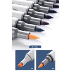 STA 12 Colors Twin Tip Artist Alcohol Markers 3212BR