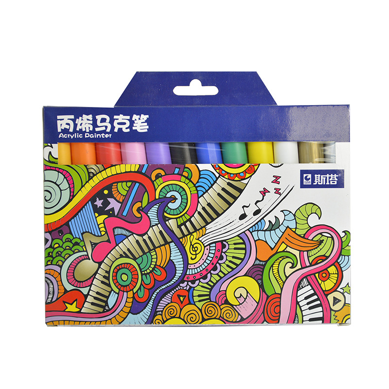 12 Colors Acrylic Paint Pen for Ceramic Painting Permanent Acrylic