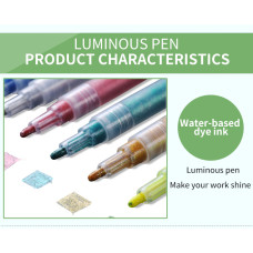 STA 1152 Glitter Marker Pens 6 Color for DIY Photo Album Artist Drawing