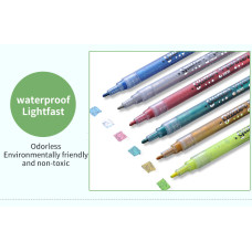 STA 1152 Glitter Marker Pens 6 Color for DIY Photo Album Artist Drawing