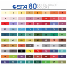 STA 80 Colors Watercolour Brush Pen Set Dual Tip Art Marker Coloring Book Manga Calligraphy
