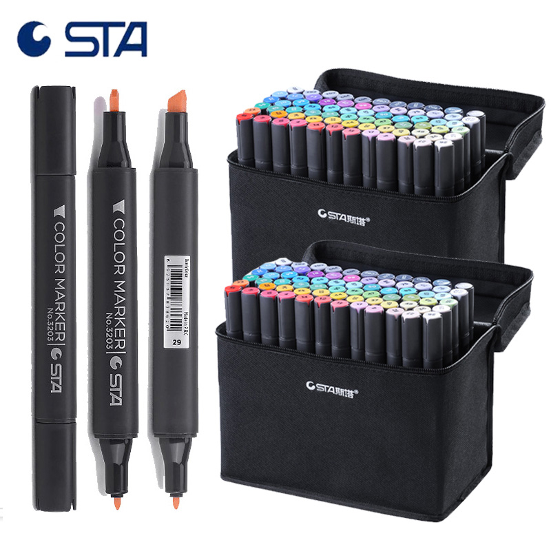 STA 30/40/60/80 Colors Based Color Marker Dual Tip for Art Student