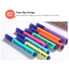 STA 8 Color Fluorescent Highlighter Marker Pens Chisel Tip