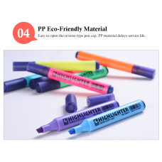 STA 8 Color Fluorescent Highlighter Marker Pens Chisel Tip