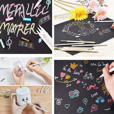 STA 6551BR Metallic Marker Pens 10 Colours Brush Tip for Guest Book Art Card Making DIY Photo Album