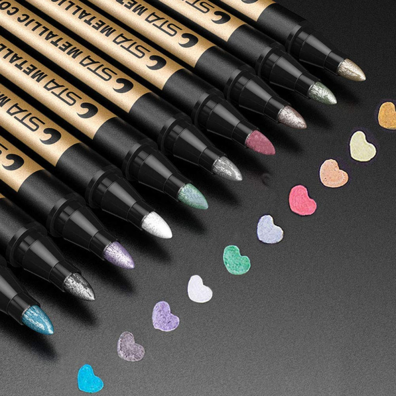 .com: Nicecho Metallic Marker Pens, Permanent Metallic Paint