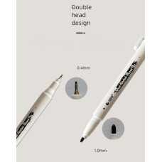 STA 8802 Black Dual Tips Alcohol Based Needle Marker Pens-6 Pack